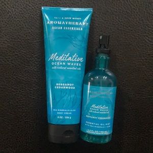 Aromatherapy Bergamot Cedarwood Meditative Spray and Body Lotion Set of 2